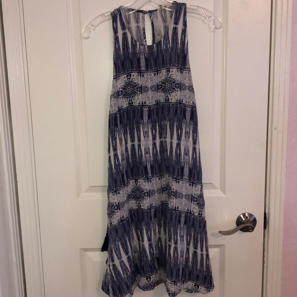 Bright blue and white sundress